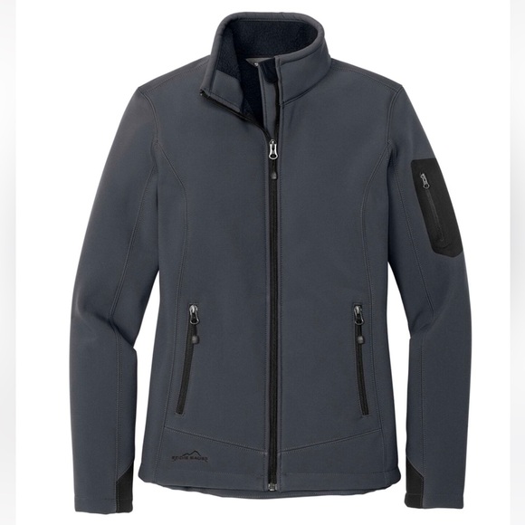 EDDIE BAUER WOMAN’S RUGGED RIPSTOP SOFT SHELL JACKET SIZE M Grey Steel/Black NWT - Picture 5 of 17